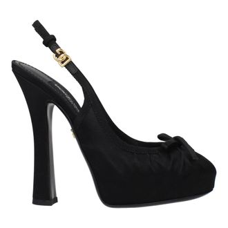 Dolce & Gabbana Satijnen Slingbacks - Dames - Pumps - Zwart - 40 EU - Satijn - Schoenen