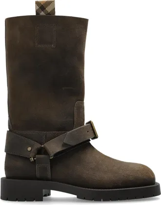 Burberry Su&egrave;de enkellaarzen - Dames - Hoge Laarzen - Bruin - 38 1/2 EU - Su&egrave;de - Schoenen