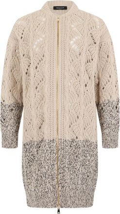 Fabiana Filippi Open-knit vest met rits - Dames - Vesten - Beige - XS - Wol - Truien & Vesten