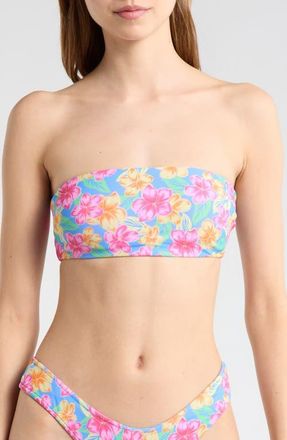 Rip Curl Malibu Cover Bandeau Swim Top in Blue at Nordstrom, Size Xx-Large