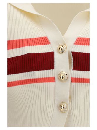 Self Portrait Womens Top Striped Viscose Cream Knitwear Sweater