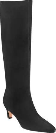 Marc Fisher Erynn Knee High Kitten Heel Boot in Black Suede at Nordstrom, Size 5.5