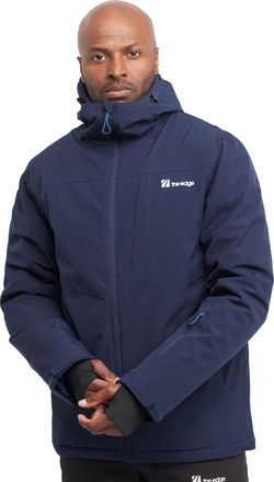 The Edge Mens Stoneham Insulated Ski Jacket, 2-Layer Stretch Waterproof, Synthetic Insulation, Fleece Lined, with Snow Skirt and Ski Pass Pocket (UK, Alpha, L,