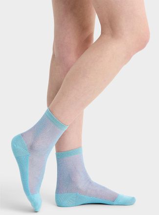 Bleufor&ecirc;t Womens Shimmery blue sheer ankle socks