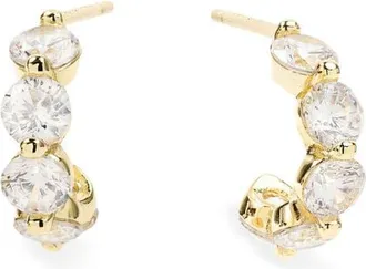 Melinda Maria Mama Shes an Icon Huggie Hoop Earrings in Gold-White at Nordstrom