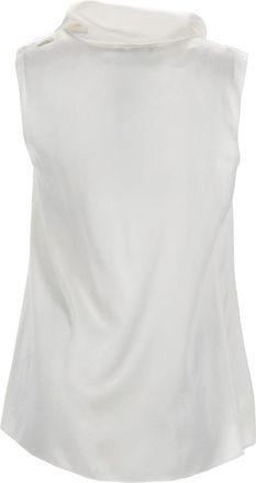 Max Mara Silk Satin Blouse - White