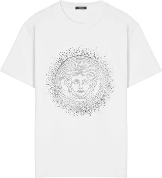 Versace T-shirt Medusa con decorazione - Bianco