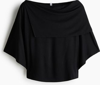 H&M Jerseyshirt mit Cape-Detail - Schwarz
