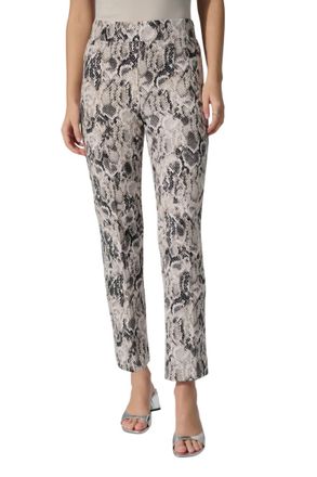 Joseph Ribkoff Snake Print Slim Trousers In Beige Multi