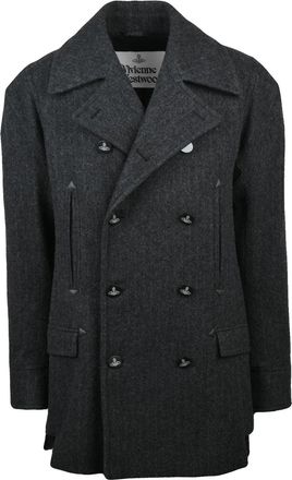 Vivienne Westwood Double-Breasted Tailored Peacoat With Logo Button Closure