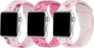 Posh Tech Pack of 3 Silicone Apple Watch Watchbands in Pink Assorted at Nordstrom, Size 44