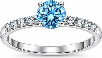 Pompeii3 1/2Ct Blue Diamond Engagement Ring in White Gold