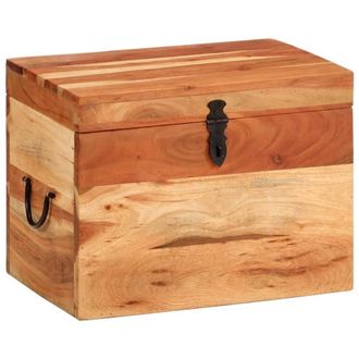 Berkfield Home Storage Box 39x28x31 cm Solid Wood Acacia in Brown | Size: 39 x 28 x 31 cm