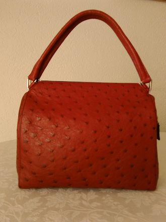 Prada Red Ostrich leather Handbag