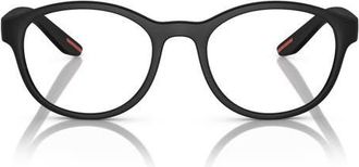 Prada 53mm Phantos Optical Glasses in Rubber Black at Nordstrom