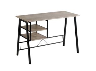 Pondecor Interiorismo Escritorio laura estructura negro mate y mdf acabado roble canadian