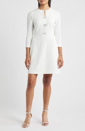 Eliza J Bow Embellished A-Line Dress in Ivory at Nordstrom Rack, Size 10