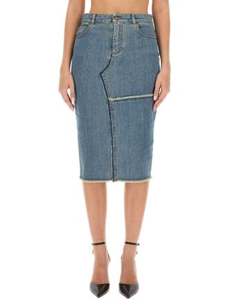 Tom Ford Denim Solid Midi Skirt