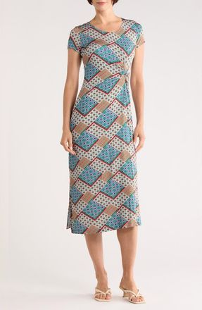 Elie Tahari Melissa Printed Midi Dress in Tropez Tile at Nordstrom Rack, Size X-Small