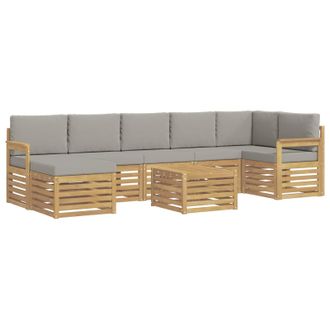 vidaXL Conjunto De Sof&aacute;s De Exterior 7 Pcs Blanco Y Gris Claro Vidaxl
