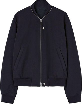 Jil Sander zip-up bomber jacket - men - Cotton/Polyester/Polyester/Viscose - 50 - Blue