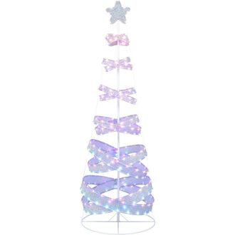 Costway 210cm &Aacute;rbol De Navidad En Espiral, &Aacute;rbol De Navidad Preiluminado Con 341 Luces Led, &Aacute;rbol De Navidad Artificial Plegable Con Cambio De Color, Navidad 