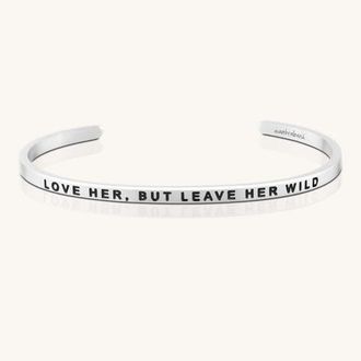 Mantra Love Her, But Leave Her Wild bracelet in Silver at Nordstrom