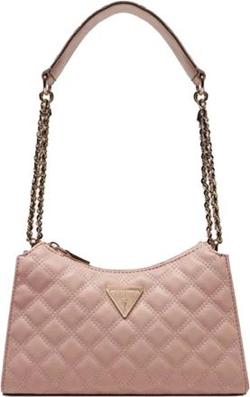 Guess Tassen, Dames, Beige, ONE Size, Leer, Gewatteerde Schoudertas - Zwart PU Leer