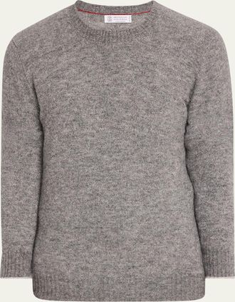 Brunello Cucinelli Mens Alpaca-Blend Crewneck Sweater