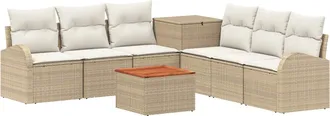 vidaXL Juego De Sof&aacute; 8 Uds. Beige Y Blanco Crema Vidaxl