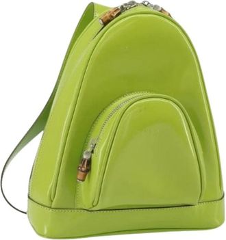 Gucci Pre-owned Vintage Rugzak - Dames - Vintage Rugzakken - Groen - ONE Size - Leer - Vintage