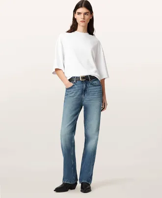 AllSaints Cotton Ida Straight Leg Denim Jeans, Size: 25