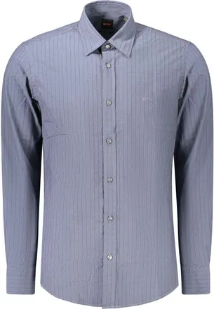 HUGO BOSS Blue Cotton Mens Mens Shirt