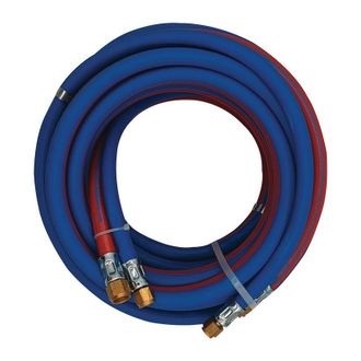 OEM Tubo Doppio Per Saldatura Autogena Lunghezza 15 M Interno D. 6/6 Mm Spessore Parete 9/9 Mm Blu/rosso