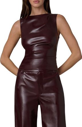 Joe's The Meg Faux Leather Sleeveless Top in Cabernet at Nordstrom, Size X-Small