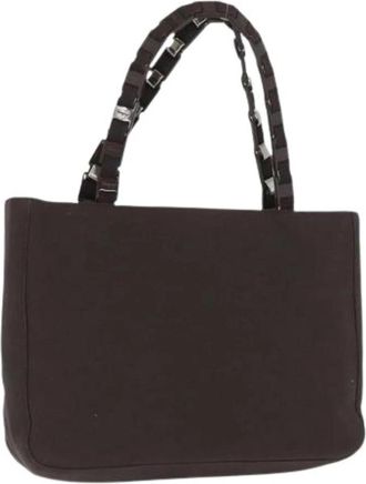 Ferragamo Pre-owned Handtas - Dames - Vintage Schoudertas - Bruin - ONE Size - Nylon - Vintage