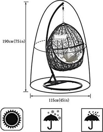 OEM Funda Protectora Silla Colgante, 190 X 115 Cm, Tejido Oxford 210d, Universal Silla Colgante, Impermeable, Resistente Viento, Resistente Rayos Uv