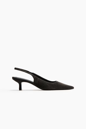 H&M Spitze Slingpumps aus Veloursleder - Green