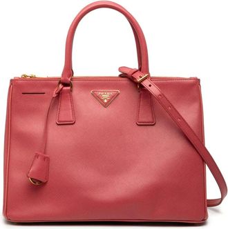 Prada Pre-owned Handbags, female, Pink, Size: ONE SIZE Pre-owned Saffiano Leather Top Handle Bag