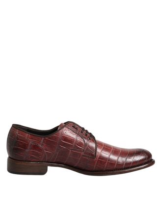 Dolce & Gabbana Burgundy Leather Lace Up Derby Dress Mens Shoes