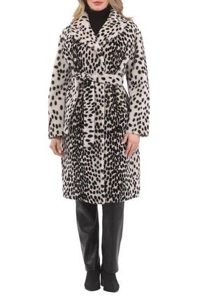 Gorski Genuine Shearling Short Coat, Reversible in Beige/black Spotted/gold at Nordstrom, Size Medium