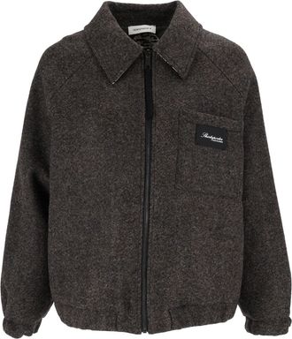 Shirt a Porter Boxy Cropped Textured Reversible Bomber Jacket