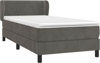 vidaXL Vidaxl - Cama Box Spring Con Colch&oacute;n Terciopelo Gris Oscuro 90x190 Cm