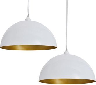 vidaXL Ceiling Lamp 2 pcs Height-adjustable Semi-spherical White vidaXL