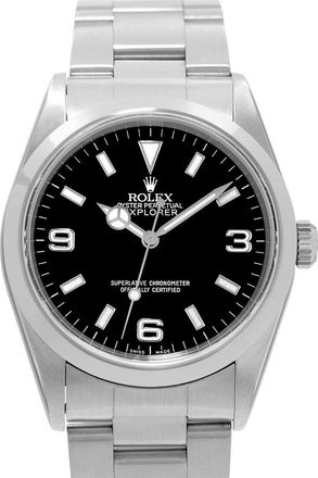 Rolex Pre-owned Rolex Explorer 36 Automatic Chronometer Black Dial Mens Watch 14270 BKSO