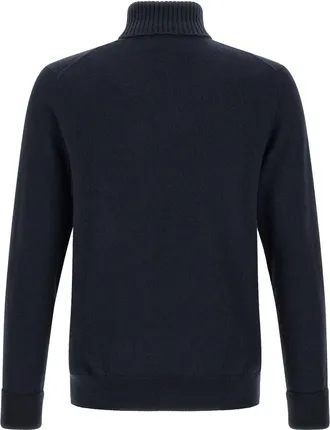 Ballantyne Cashmere Diamond Intarsia Turtleneck - Navy