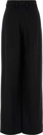 Prada Womens Cashmere Wide-Leg Trousers Black