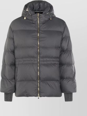 Fabiana Filippi hooded quilted down jacket drawstring detail