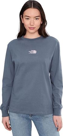The North Face Floral Alpine Relaxed Long-Sleeve T-Shirts Womens Clothing Granite Grey : 2XL, Cotton