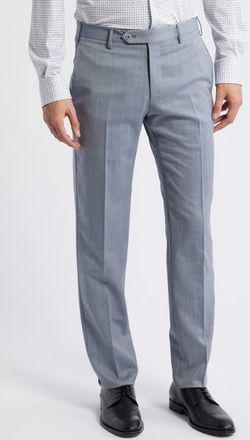 Zanella Parker Stretch Wool Trousers in Light Pastel Blue at Nordstrom, Size 36